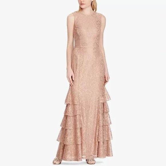 ralph lauren rose gold dress Lauren Ralph Lauren Cocktail dress / Party dress - gold-coloured - (Pre-owned)